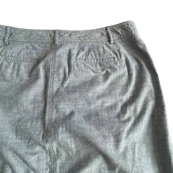 Talbots Blue Chambray Mini Skirt Women’s Size 14 Pockets Lightweight Straight - Picture 5 of 8